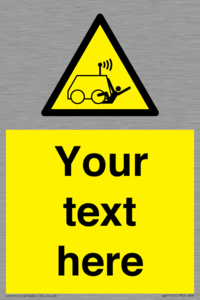 Custom warning run over by operator controlled machine